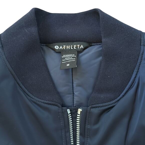 Athleta x Simone Biles Sateen Bomber Jacket Pristine Black NWT Size M - Picture 8 of 12
